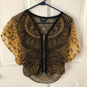 Bebe Sheer Poncho Top